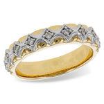 14K Two-Tone Gold Diamond Chevron Band - W2633-Allison Kaufman-Renee Taylor Gallery