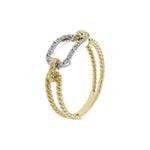 14K Yellow Gold Diamond Link Statement Ring - D6001-Allison Kaufman-Renee Taylor Gallery