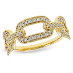 14K Yellow Gold Diamond Link Statement Ring - D6021-Allison Kaufman-Renee Taylor Gallery