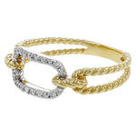 14K Yellow Gold Diamond Link Statement Ring - D6001-Allison Kaufman-Renee Taylor Gallery