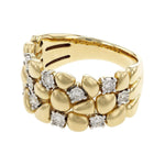 14K Yellow Gold Sculpted Petal Diamond Wedding Band - W2608-Allison Kaufman-Renee Taylor Gallery