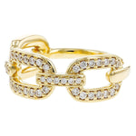 14K Yellow Gold Diamond Link Statement Ring - D6021-Allison Kaufman-Renee Taylor Gallery