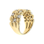 14K Yellow Gold Sculpted Petal Diamond Wedding Band - W2608-Allison Kaufman-Renee Taylor Gallery