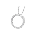 14K White Gold Diamond Circle Pendant Necklace - N8280-Allison Kaufman-Renee Taylor Gallery