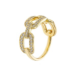14K Yellow Gold Diamond Link Statement Ring - D6021-Allison Kaufman-Renee Taylor Gallery
