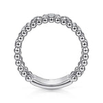 925 Sterling Silver White Sapphire Bujukan Easy Stackable Ladies Ring - LR51779SVJWS-Gabriel & Co.-Renee Taylor Gallery