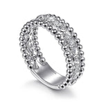 925 Sterling Silver White Sapphire Bujukan Easy Stackable Ladies Ring - LR51779SVJWS-Gabriel & Co.-Renee Taylor Gallery