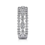 925 Sterling Silver White Sapphire Bujukan Easy Stackable Ladies Ring - LR51779SVJWS-Gabriel & Co.-Renee Taylor Gallery