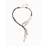 Leather Necklace with Fringes with Drops - COL1751MARMTL0U-UNO de 50-Renee Taylor Gallery