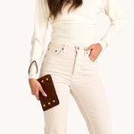 BRYANT WALLET - Chocolate Diamond Suede/Antique Gold-Hammitt-Renee Taylor Gallery