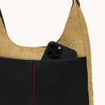 TIM MED - Noir Smooth Raffia/Gunmetal-Hammitt-Renee Taylor Gallery