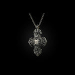 Men's Red Dinosaur Bone & Meteorite Necklace - P10 DB RB MET
