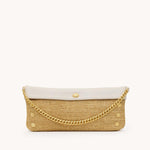 INVITATION CLUTCH - Calla Lily White Raffia/Brushed Gold Hammered-Hammitt-Renee Taylor Gallery