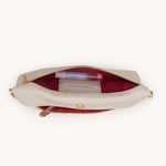 INVITATION CLUTCH - Calla Lily White Raffia/Brushed Gold Hammered-Hammitt-Renee Taylor Gallery