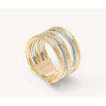 18K Jaipur Link 5 Strand Diamond Ring - AB479 B YW Q6-Marco Bicego-Renee Taylor Gallery