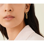 18K Yellow Gold Polished & Engraved Link Drop Earrings - OB1825 Y LI-Marco Bicego-Renee Taylor Gallery