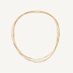 18K Marrakech Yellow Gold 3-Strand Coil Necklace w/ Diamond Bar - CG848 B YW M5-Marco Bicego-Renee Taylor Gallery