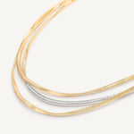 18K Marrakech Yellow Gold 3-Strand Coil Necklace w/ Diamond Bar - CG848 B YW M5-Marco Bicego-Renee Taylor Gallery