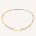 18K Marrakech Yellow Gold 3-Strand Coil Necklace w/ Diamond Bar - CG848 B YW M5-Marco Bicego-Renee Taylor Gallery