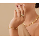 18K Yellow Gold 5-Strand Coil Ring with Diamonds - AG365 B YW M5-Marco Bicego-Renee Taylor Gallery