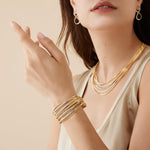 18K Marrakech Yellow Gold 9-Strand Bangle with Diamond Bars - SG41 B YW M5-Marco Bicego-Renee Taylor Gallery