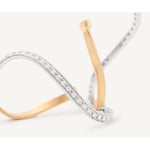 18K Yellow & White Gold Twisted Irregular Small Hoops with Diamond Pavé - OG404 B YW M5-Marco Bicego-Renee Taylor Gallery
