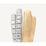 18K Yellow Gold 4-Strand Coil Ring with 2 Diamond Pavé Bands - AG363 B1 YW M5-Marco Bicego-Renee Taylor Gallery
