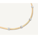 18K Yellow Gold Coil Necklace With Diamond Stations - CG730 B YW M5-Marco Bicego-Renee Taylor Gallery