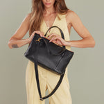 ADDIE MED - Black/Brushed Gold Red Zip-Hammitt-Renee Taylor Gallery