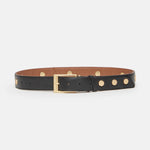 CHARLIE REVERSIBLE RIVETED BELT LRG - Black/Mahogany Pebble/Brushed Gold-Hammitt-Renee Taylor Gallery