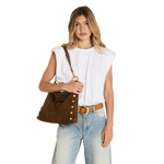 KYLE LRG - Cinnamon Suede/Antique Gold-Hammitt-Renee Taylor Gallery