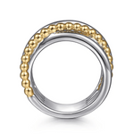925 Sterling Silver & 14K Yellow Gold Criss-Cross Ring - LR52133MZJJJ-Gabriel & Co.-Renee Taylor Gallery