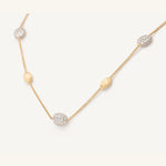 18K Yellow Gold & Diamond Bean Necklace - CB1838-E B YW Q6-Marco Bicego-Renee Taylor Gallery