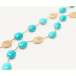 18K Yellow Gold Necklace with Turquoise, Short - CB2769 TU01 Y 02-Marco Bicego-Renee Taylor Gallery
