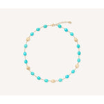 18K Yellow Gold Necklace with Turquoise, Short - CB2769 TU01 Y 02-Marco Bicego-Renee Taylor Gallery