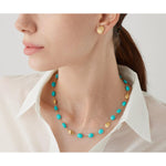 18K Yellow Gold Necklace with Turquoise, Short - CB2769 TU01 Y 02-Marco Bicego-Renee Taylor Gallery
