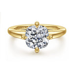 14K Yellow Gold Cushion Cut Diamond Engagement Ring Mount - ER16999C12Y44JJ-Gabriel & Co.-Renee Taylor Gallery