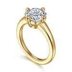 14K Yellow Gold Cushion Cut Diamond Engagement Ring Mount - ER16999C12Y44JJ-Gabriel & Co.-Renee Taylor Gallery