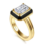 14K Yellow Gold Emerald Cut Diamond Engagement Ring Mount - ER16935E8Y4JJJ-Gabriel & Co.-Renee Taylor Gallery