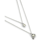 Sterling Silver Plated Pendant with Double Chain and Hearts with Clear Crystal - COL2002CRSMTL0U-UNO de 50-Renee Taylor Gallery