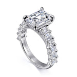 14K White Gold Emerald Cut Cathedral Diamond Engagement Ring Mount - ER16221E12W44JJ-Gabriel & Co.-Renee Taylor Gallery