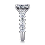 14K White Gold Emerald Cut Cathedral Diamond Engagement Ring Mount - ER16221E12W44JJ-Gabriel & Co.-Renee Taylor Gallery