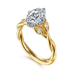 14K White-Yellow Gold Oval Three Stone Diamond Engagement Ring Mount - ER16917O6M44JJ-Gabriel & Co.-Renee Taylor Gallery