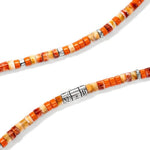 Heishi Silver Red and Orange Spiny Oyster Shell Necklace 22in - NMS290101OROYSX22-John Hardy-Renee Taylor Gallery