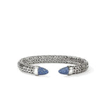 Spear 50 Silver 8.9mm Flex Cuff with Blue Sapphire - CBS987964BSP-John Hardy-Renee Taylor Gallery