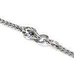 Naga Silver Slim Chain Bracelet with Blue Sapphire - BUS603754BSPX-John Hardy-Renee Taylor Gallery