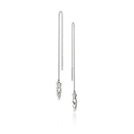 Naga Silver Diamond Pave (0.12ct) Drop Earrings - EBP604062DI-John Hardy-Renee Taylor Gallery