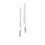 Naga Silver Diamond Pave (0.12ct) Drop Earrings - EBP604062DI-John Hardy-Renee Taylor Gallery