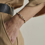3mm Leather Bracelet with Gold Mesh, Brilliant-Cut White Diamonds, Gold, and Silver Hardware - B2186F-Misani Milano-Renee Taylor Gallery