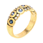 18K "Candy" Blue Mix Sapphire & Diamond Dome Ring - R-122S-Alex Sepkus-Renee Taylor Gallery